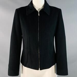 LOUBEN Size 4 Black Wool Blend Zip Up Jacket